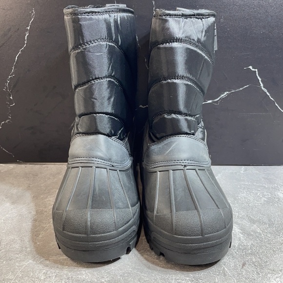 Polar Boot Pull on Nylon Snow Boots Black Size 5m - Picture 2 of 7
